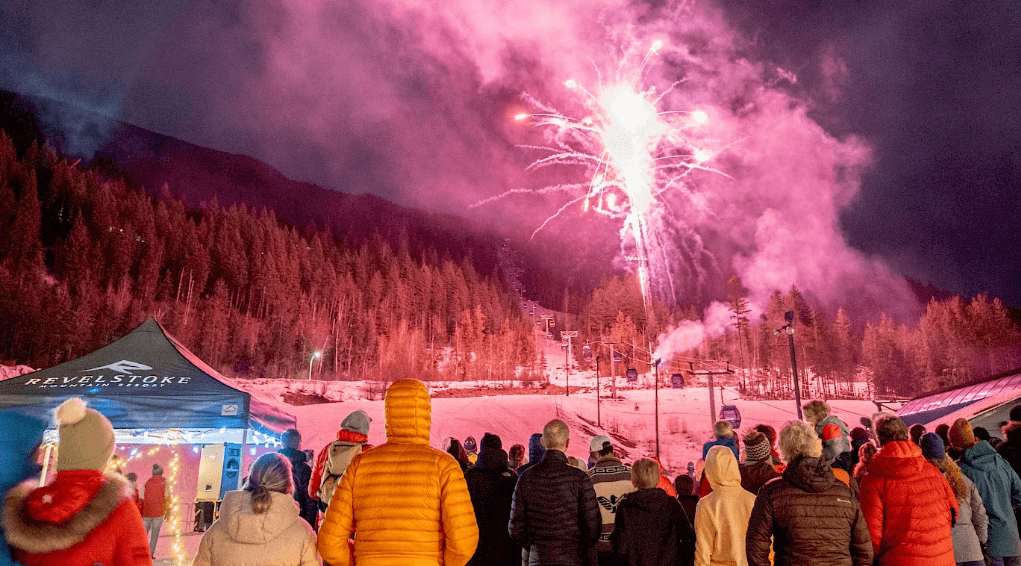 fireworks at ski hill