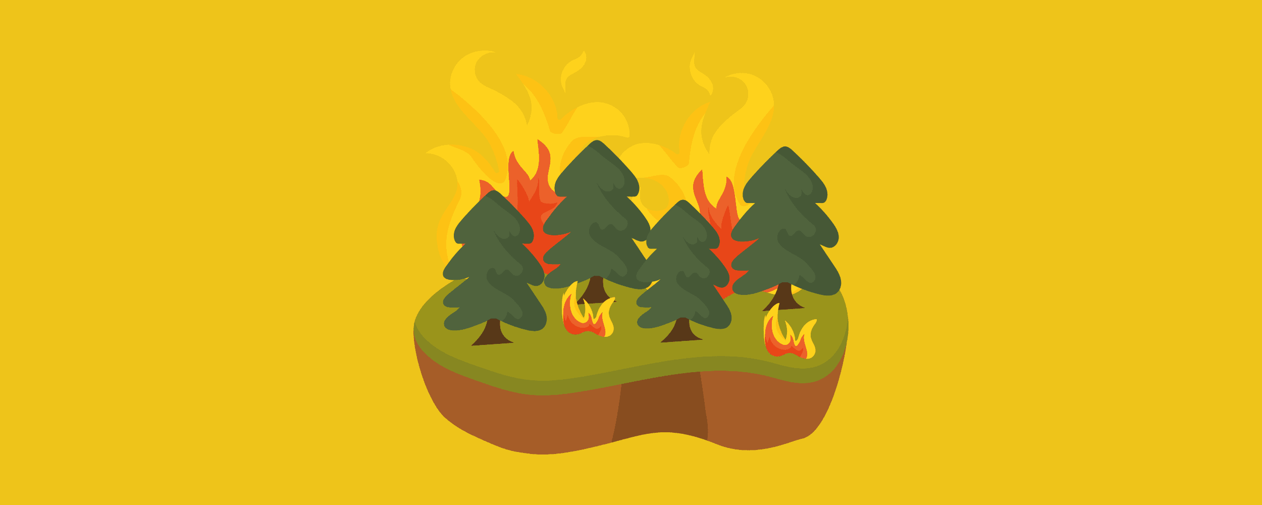 graphic of trees on fire