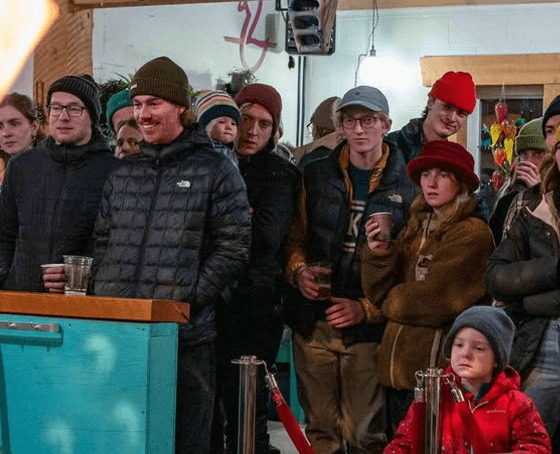 people watching demonstration