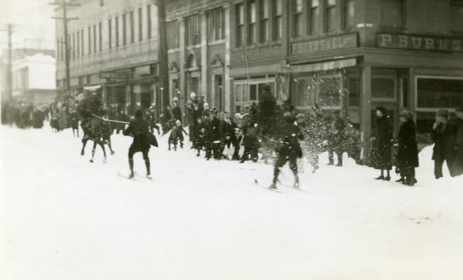 ski joring downtown revelstoke