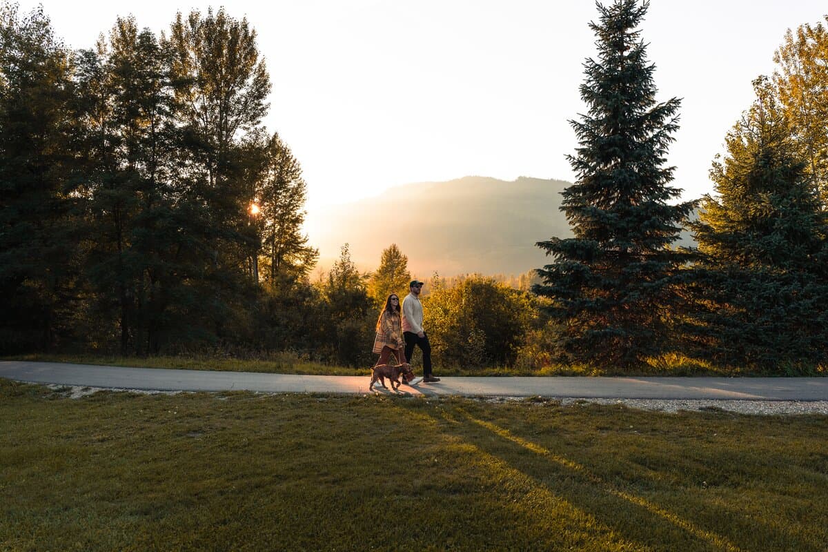 Greenbelt Revelstoke couple walking