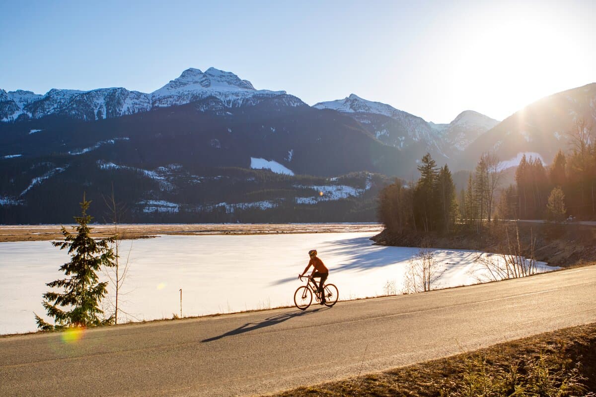 Spring road biking Revelstoke