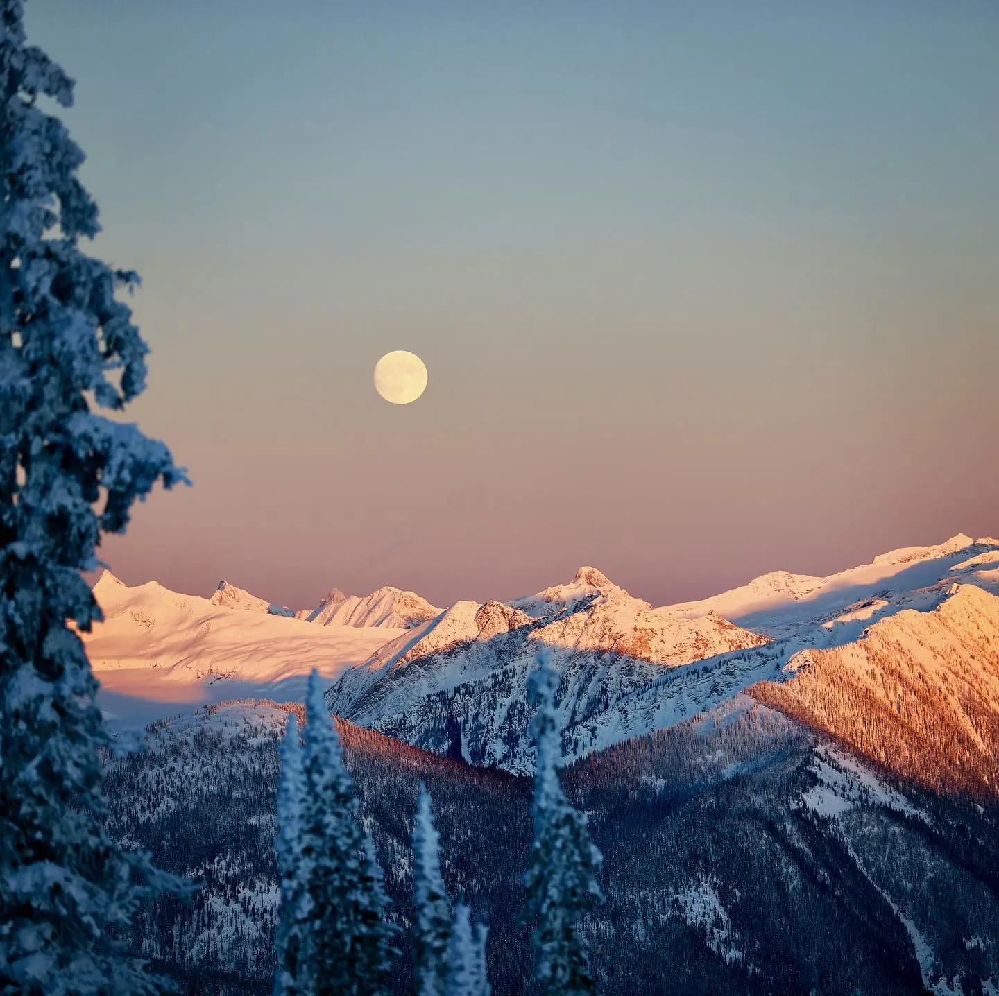 alpine sunset sled access view