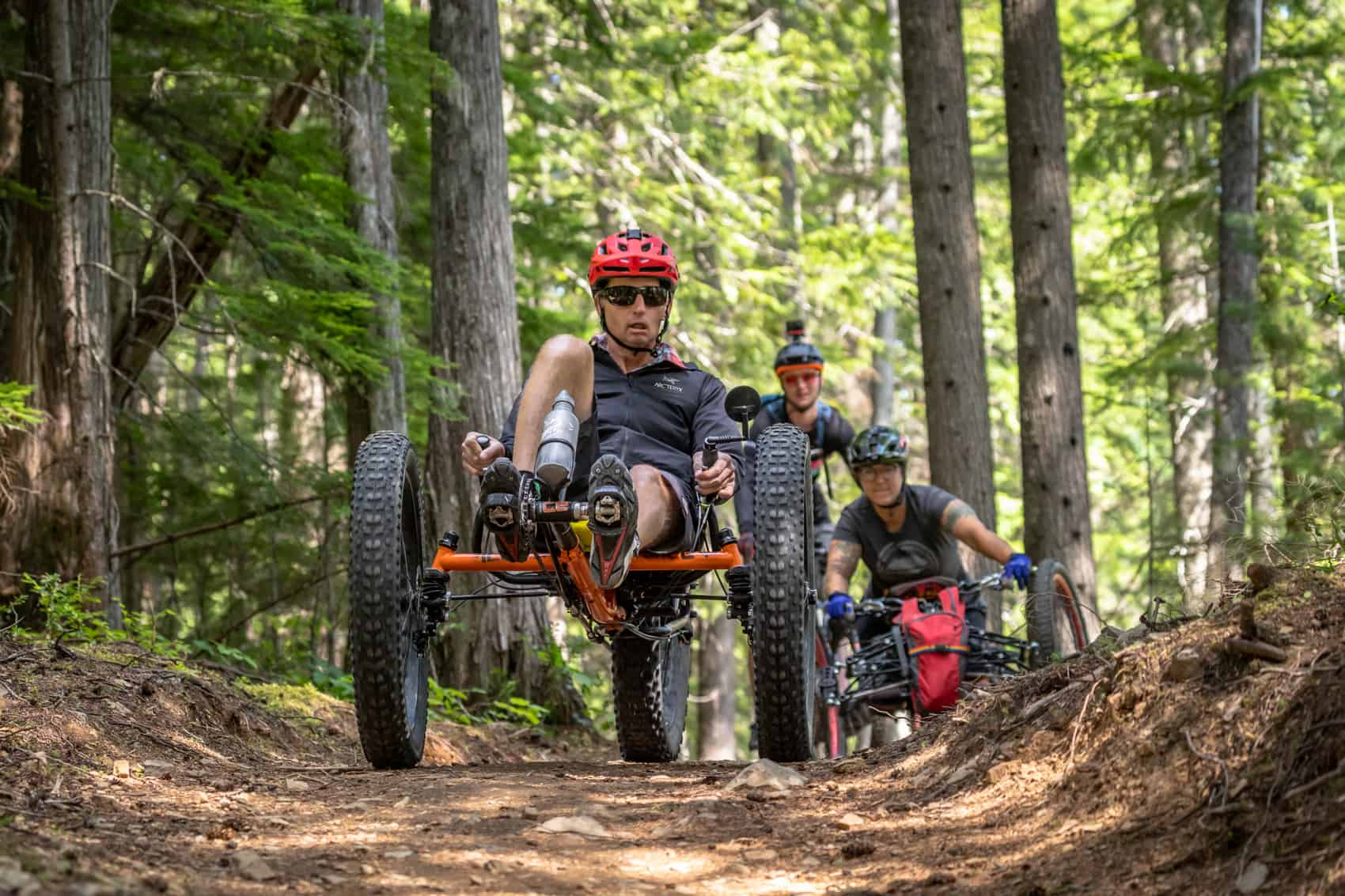 adaptive bike ride in forest