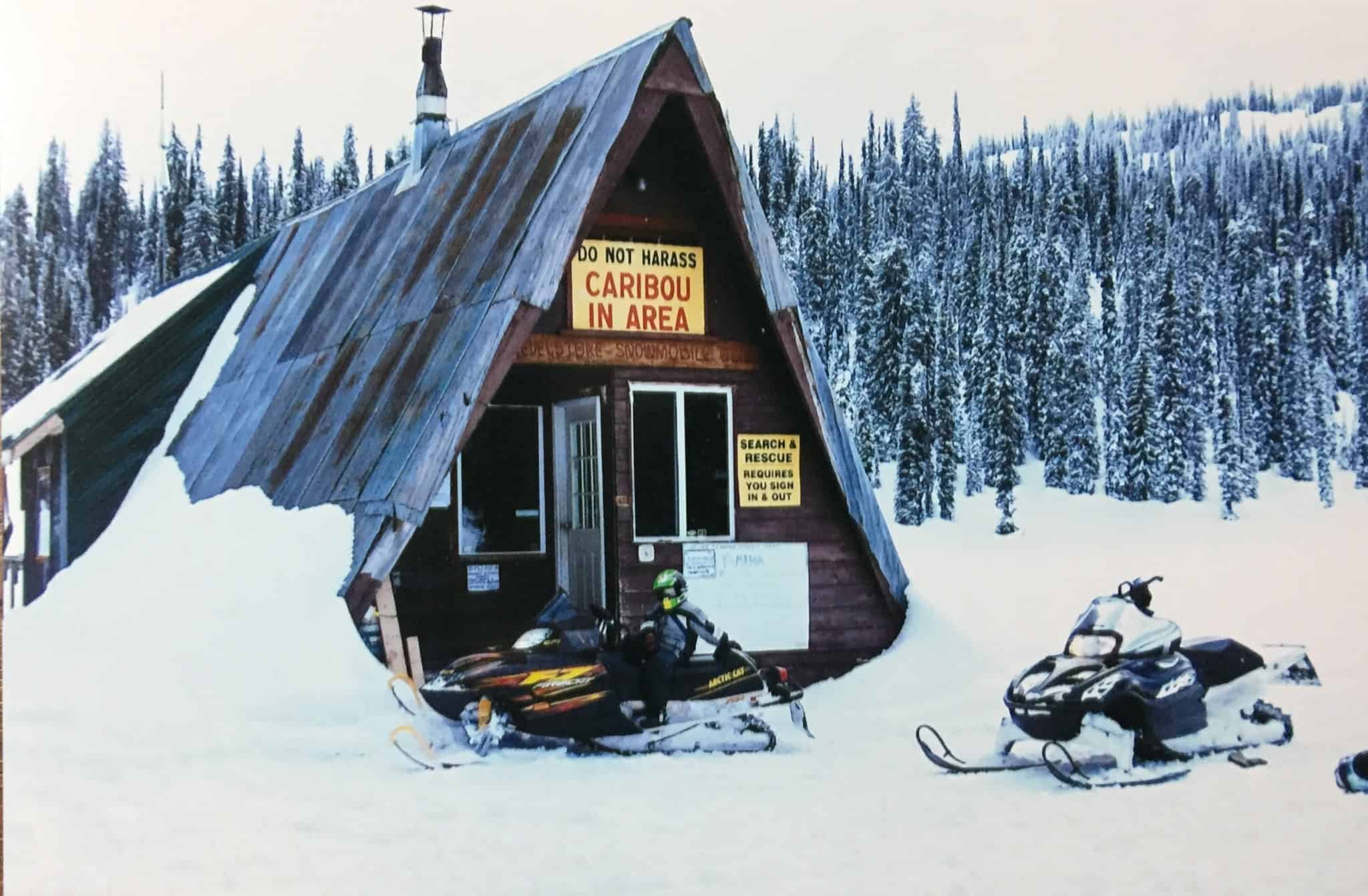 old snowmobile cabin