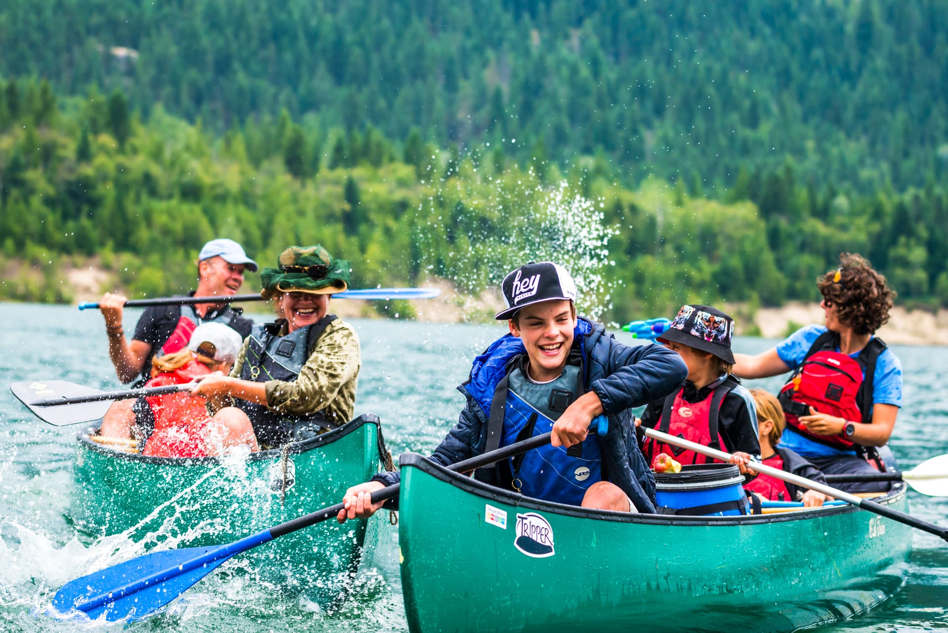 Family canoe in Revelstoke