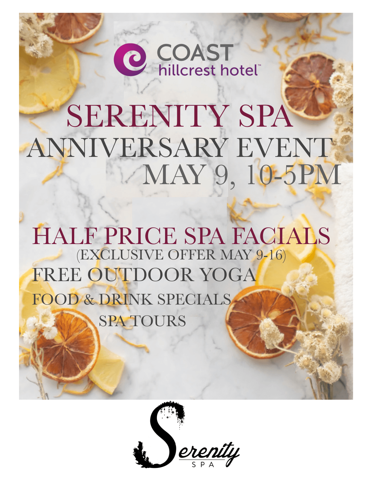 Serenity Spa Anniversary Event (open house & wellness day)