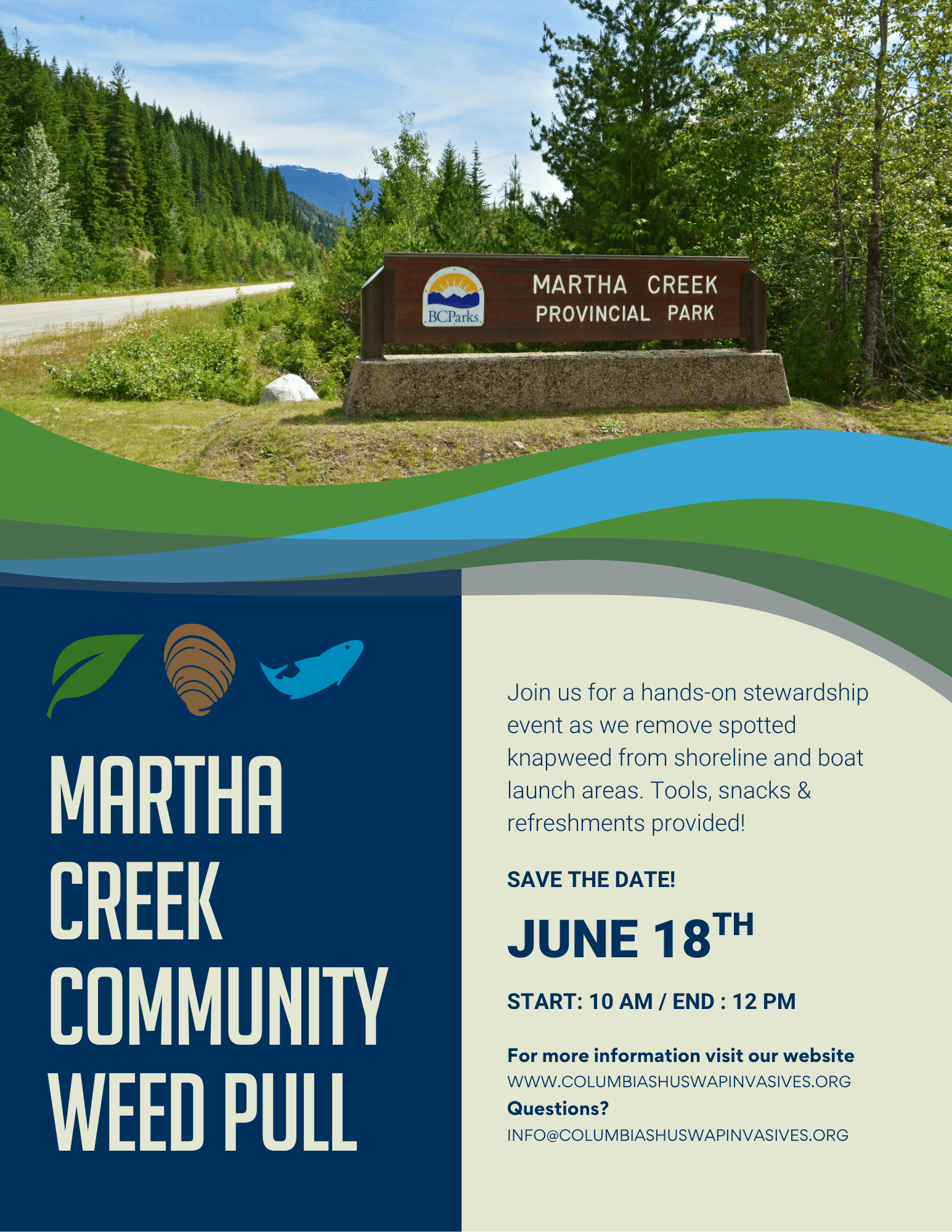 Martha Creek Provincial Park- Weedpull