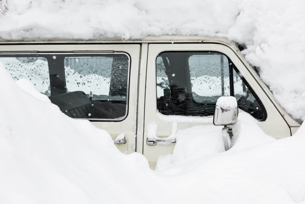 Van in deep snow Revelstoke