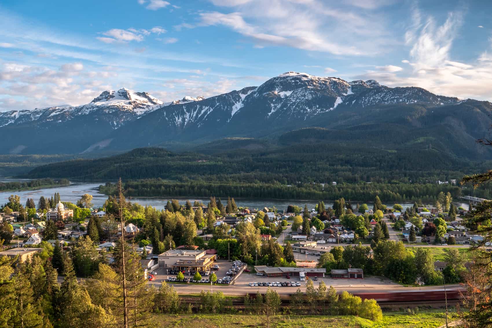 View of Downtown Revelstoke from above