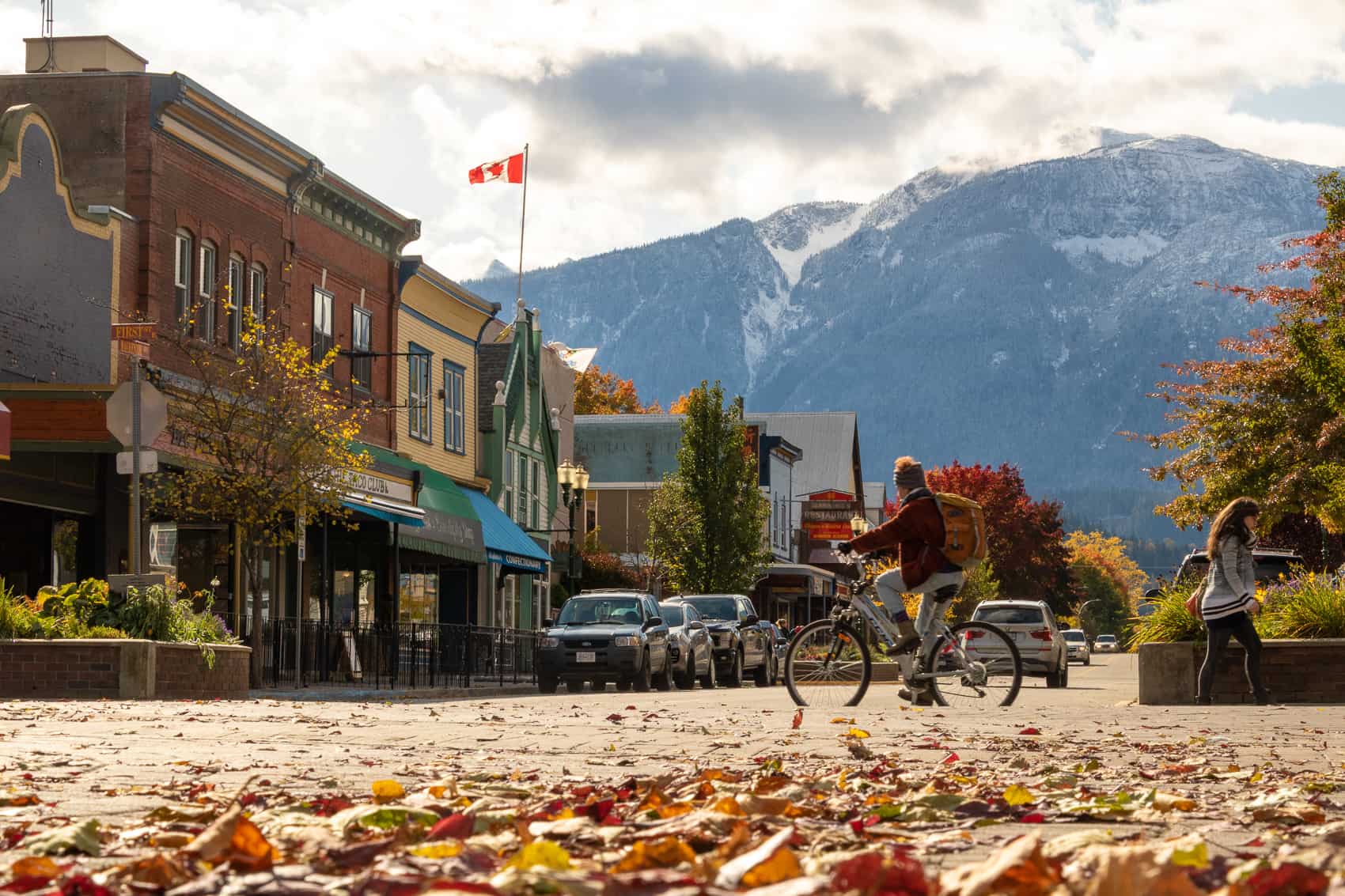 fall-biking-revelstoke-downtown-getting-around