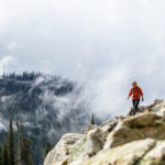 Woman Hiking in Mist Mount Revelstoke