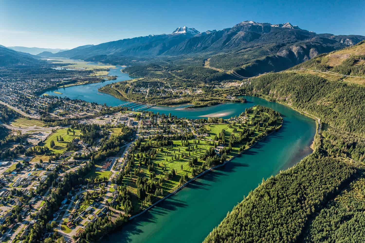 Aerial view of the Revelstoke Golf Club