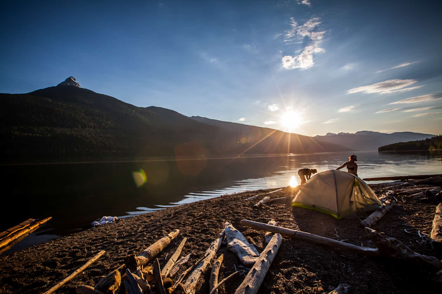 Beachside Camping on Lake Revelstoke