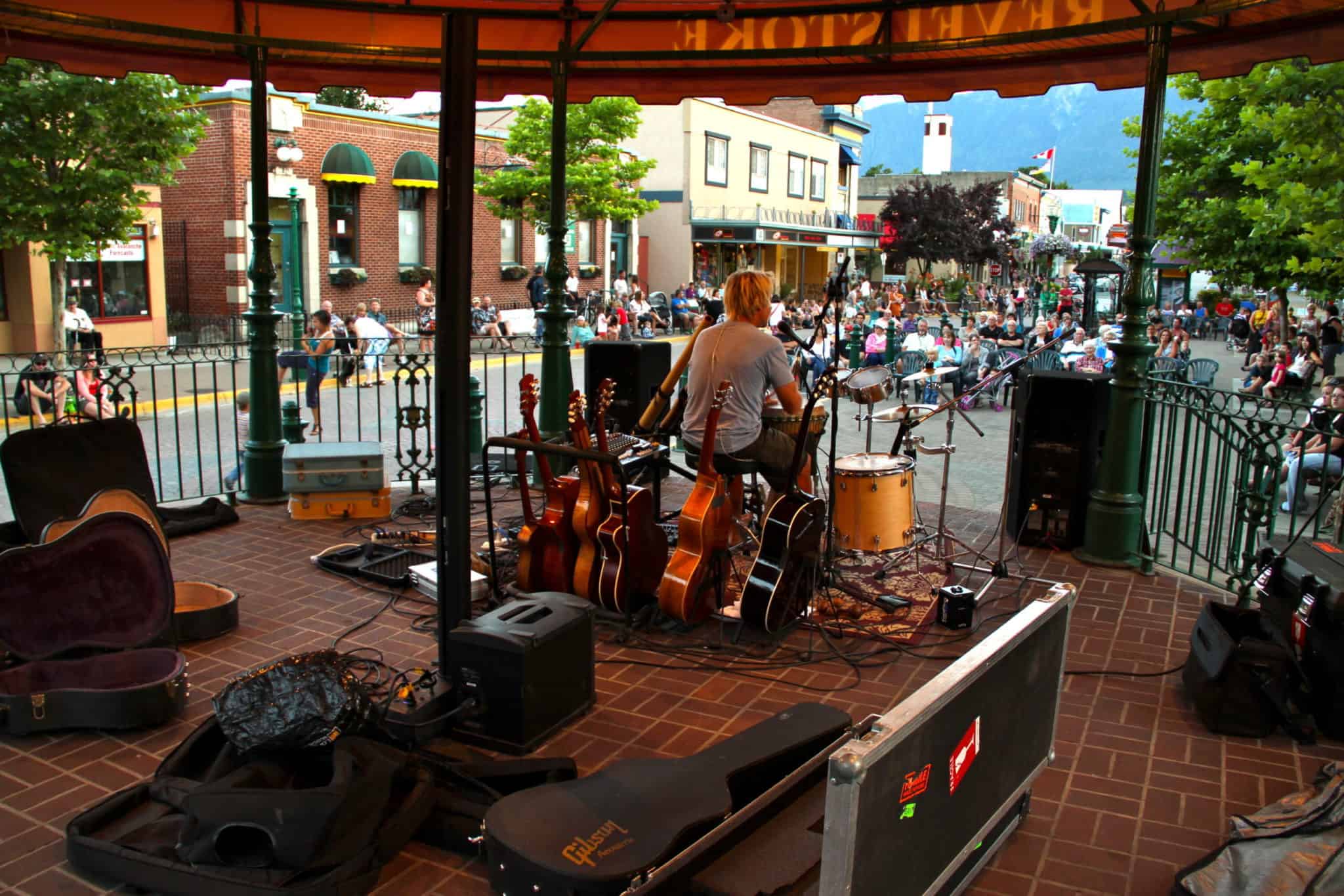 Musician playing at Revelstoke Street Fest