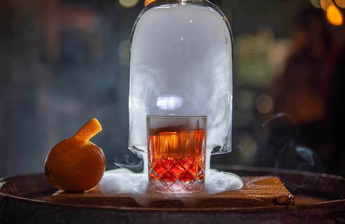cocktail drink with smoke