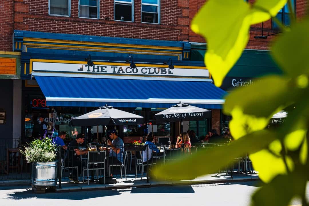 taco club patio in revelstoke