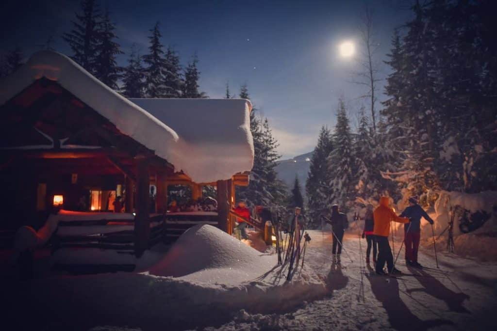 lantern night revelstoke nordic ski club by clubhouse