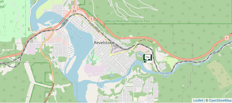 map of sani dump in town of revelstoke